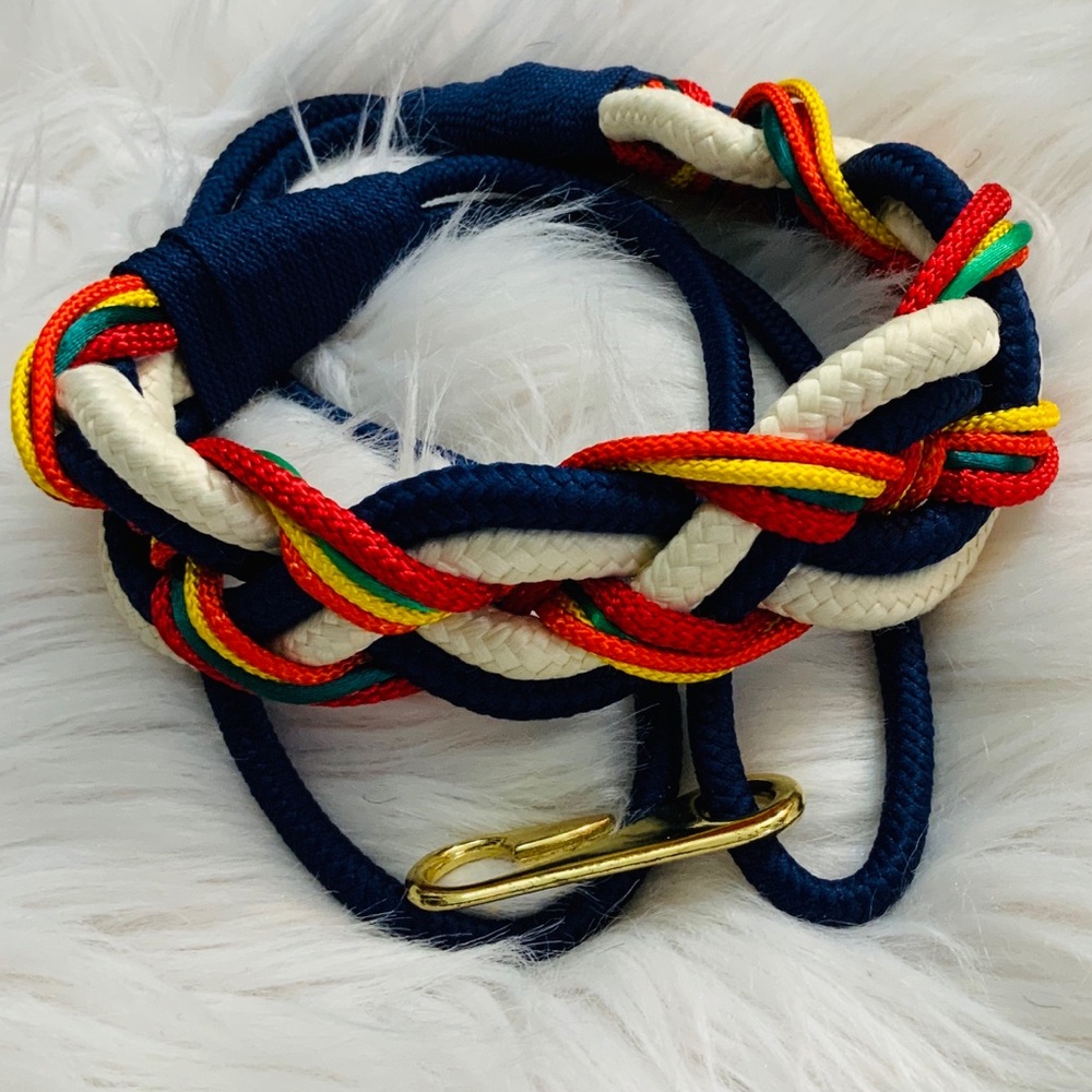 Rainbow Colors Braided Stretch Elastic Belt